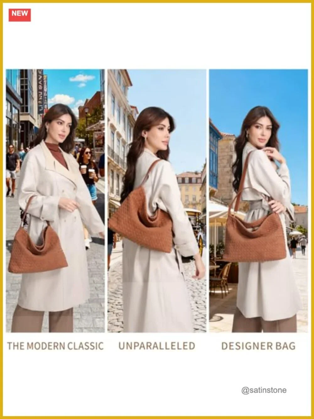 Woven Suede Hobo Shoulder Tote Bag Satchel Crossbody Handbag Purse